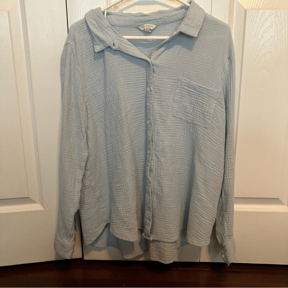Lucky Brand blue casual button-up shirt #casualwear